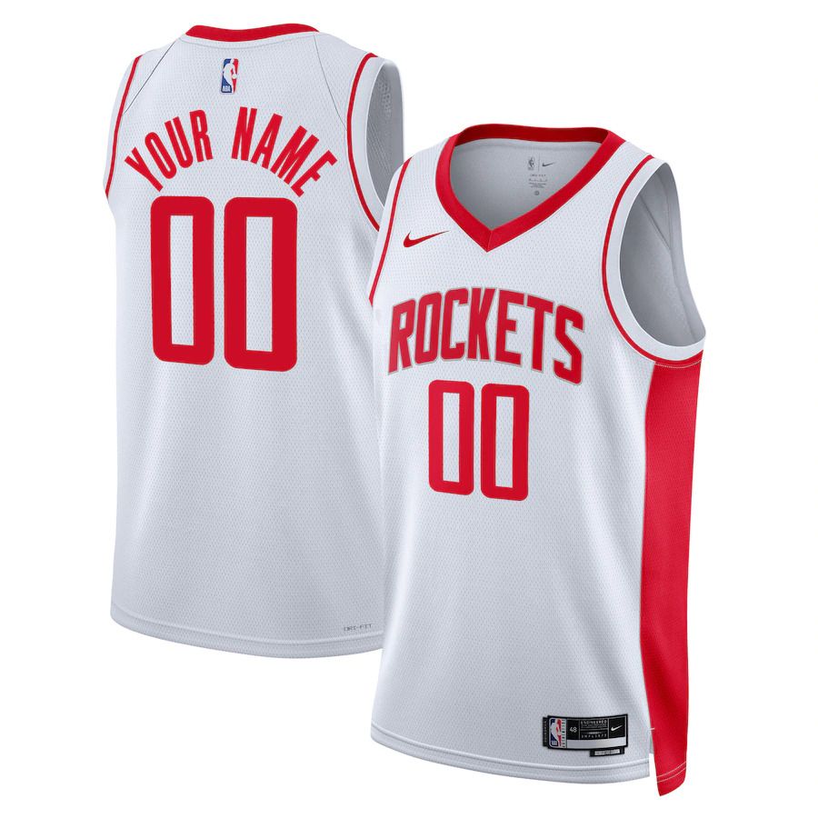 Men Houston Rockets Nike White Association Edition 2022-23 Swingman Custom NBA Jersey